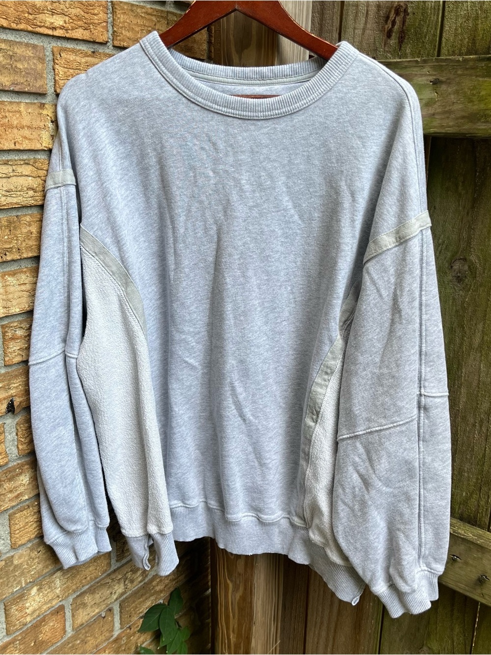 Aerie Oversized Heather Light Gray Crew Sweatshirt